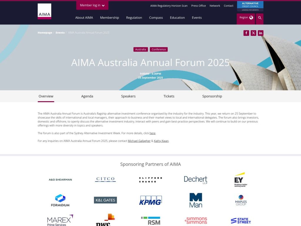 AIMA Australia Annual Forum 2025 - Event screenshot