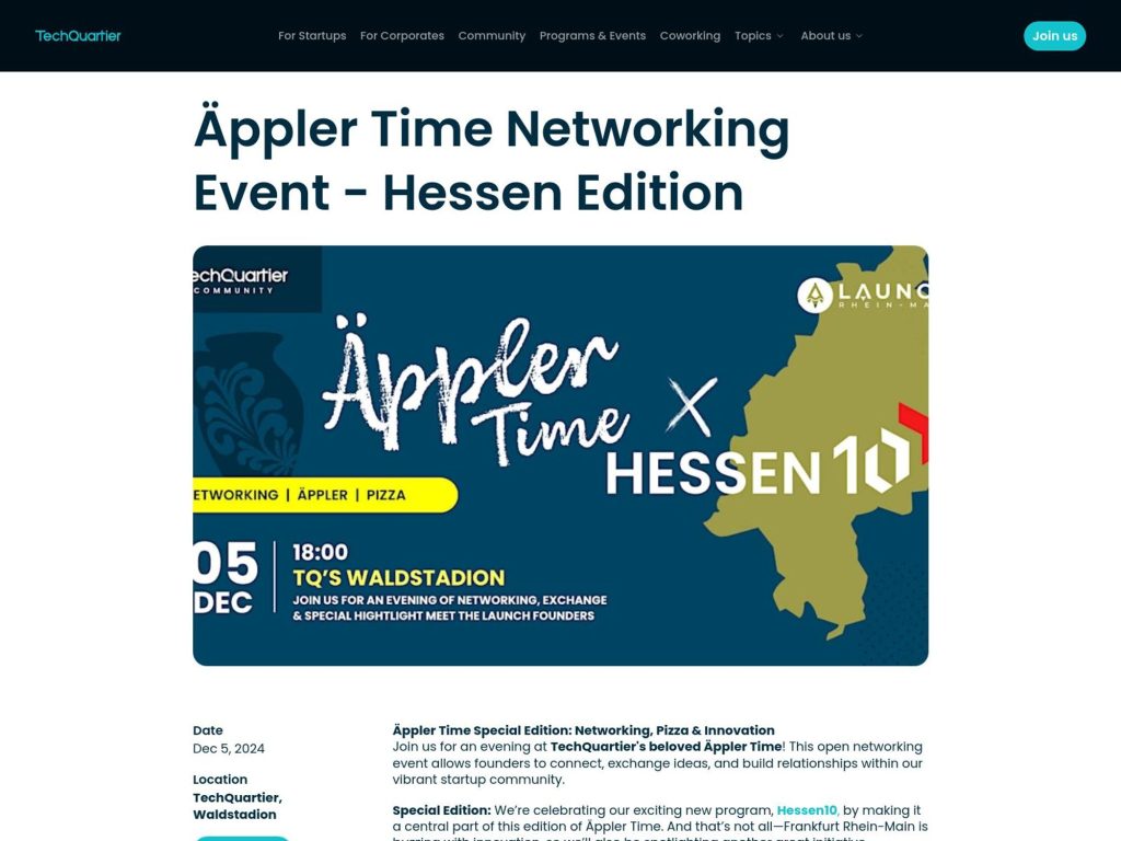 Äppler Time Networking Event - Hessen Edition - Event screenshot
