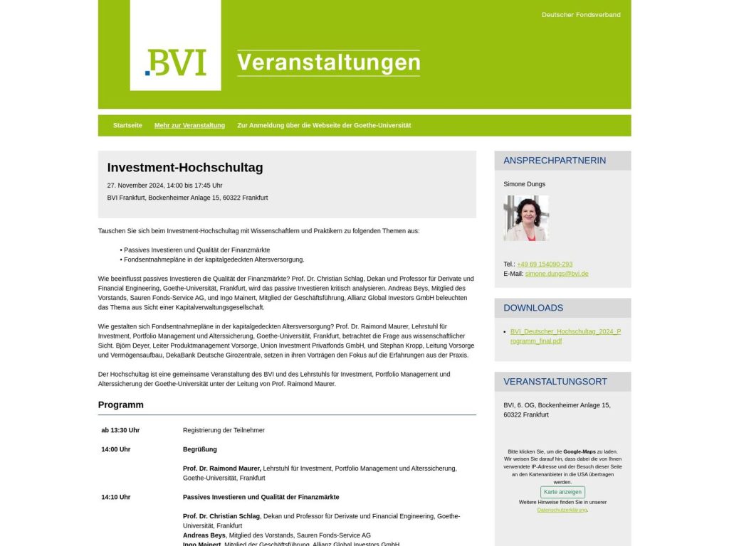 BVI Investment-Hochschultag - Event screenshot