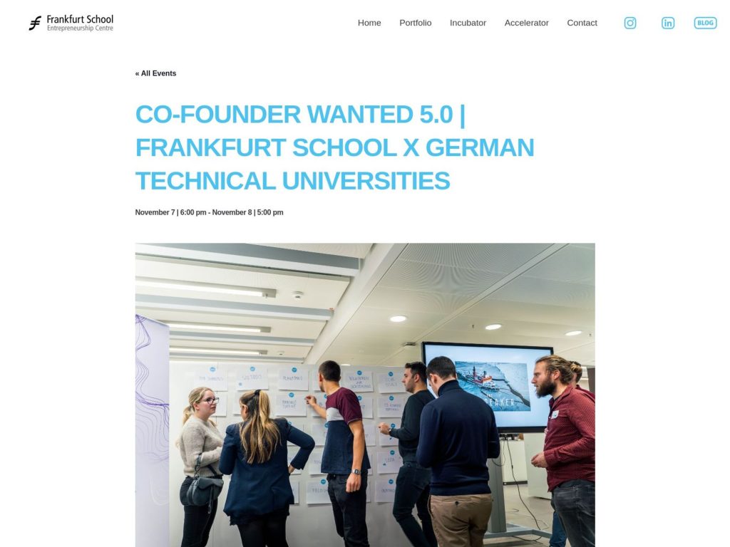 Co-founder wanted event by Frankfurt School Entrepreneurship Centre - Event screenshot