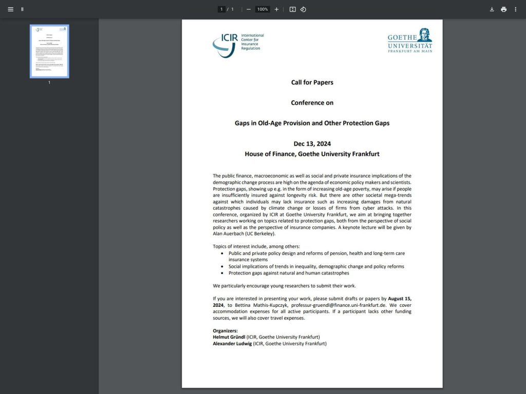 Conference on Gaps in Old-Age Provision and Other Protection Gaps - Event screenshot