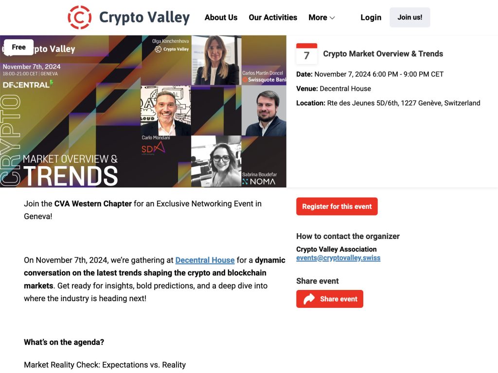 Crypto Market Overview & Trends - Event screenshot
