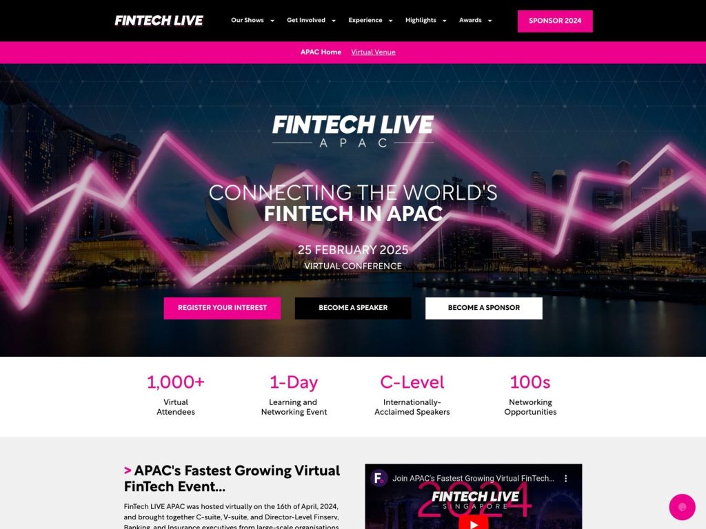 FinTech LIVE APAC 2025 - Event screenshot