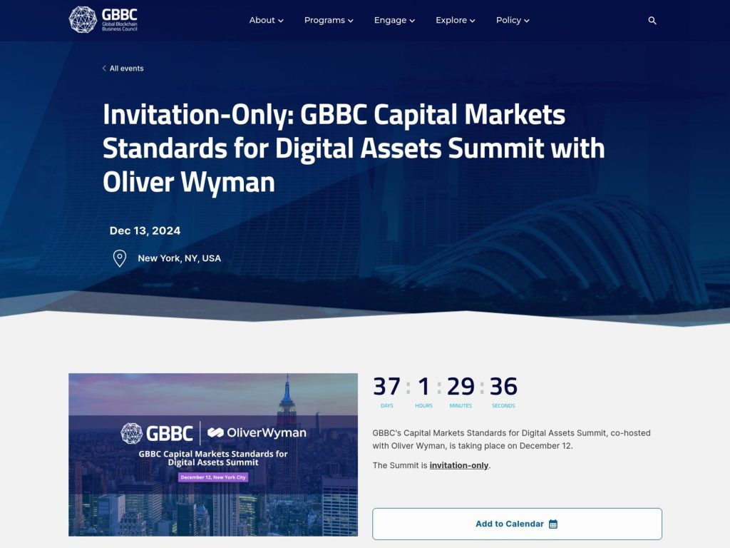 GBBC Capital Markets Standards for Digital Assets Summit image