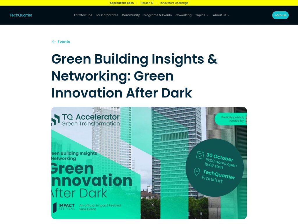 Green Building Insights & Networking: Green Innovation After Dark screenshot