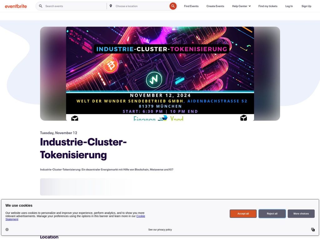 Industrie-Cluster-Tokenisierung - Event screenshot