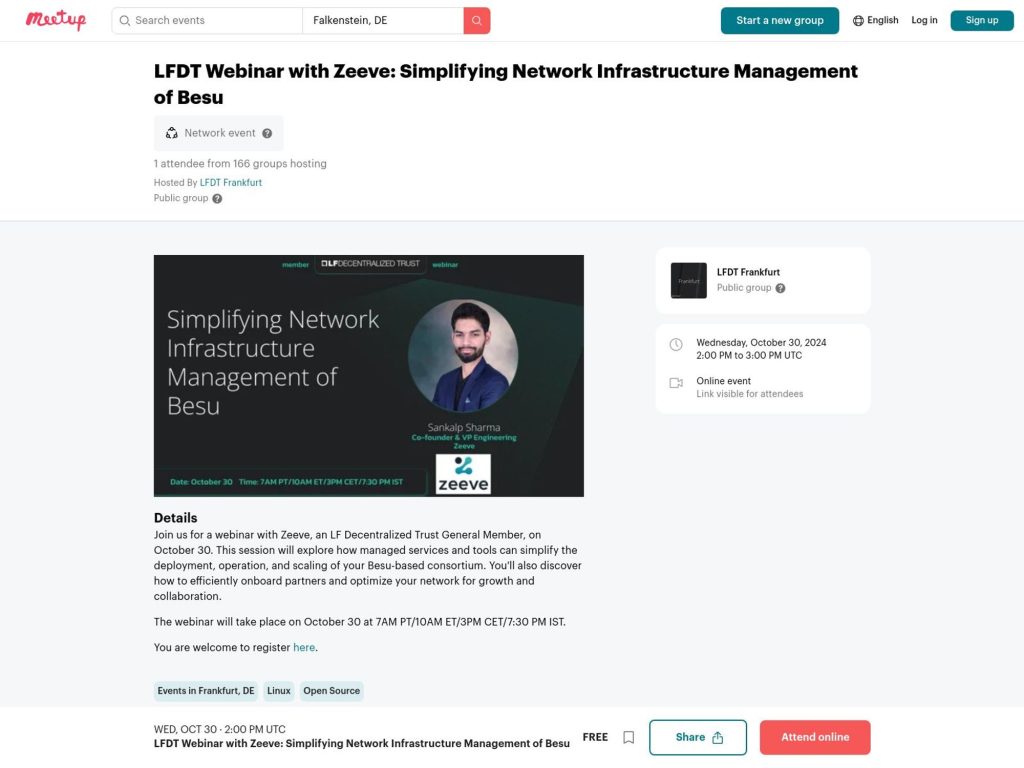 LFDT Webinar with Zeeve: Simplifying Network Infrastructure Management of Besu image