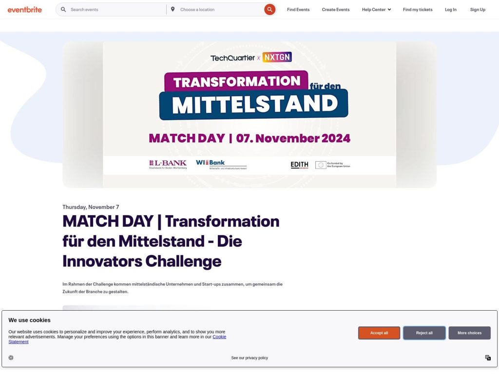 MATCH DAY | Transformation für den Mittelstand - Die Innovators Challenge image