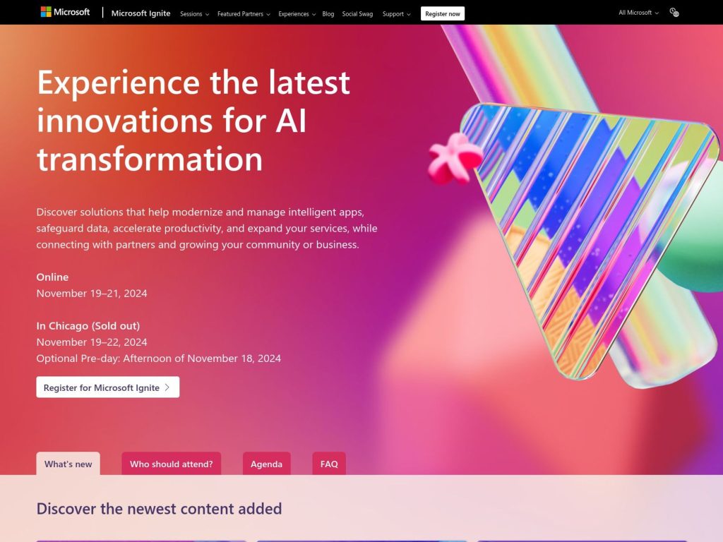 Microsoft Ignite - Event screenshot