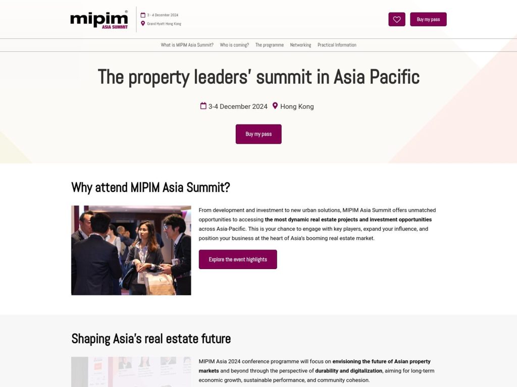 MIPIM Asia Summit 2024 - Event screenshot