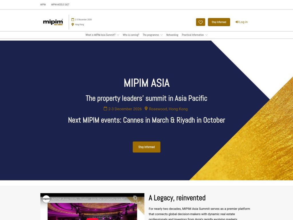 MIPIM Asia Summit 2024 screenshot