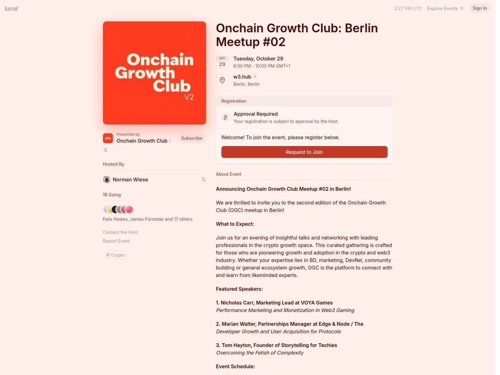 Onchain Growth Club: Berlin Meetup #02 - Event screenshot