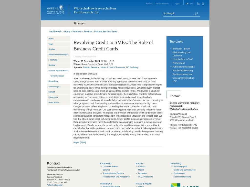 Revolving Credit to SMEs: The Role of Business Credit Cards - Event screenshot