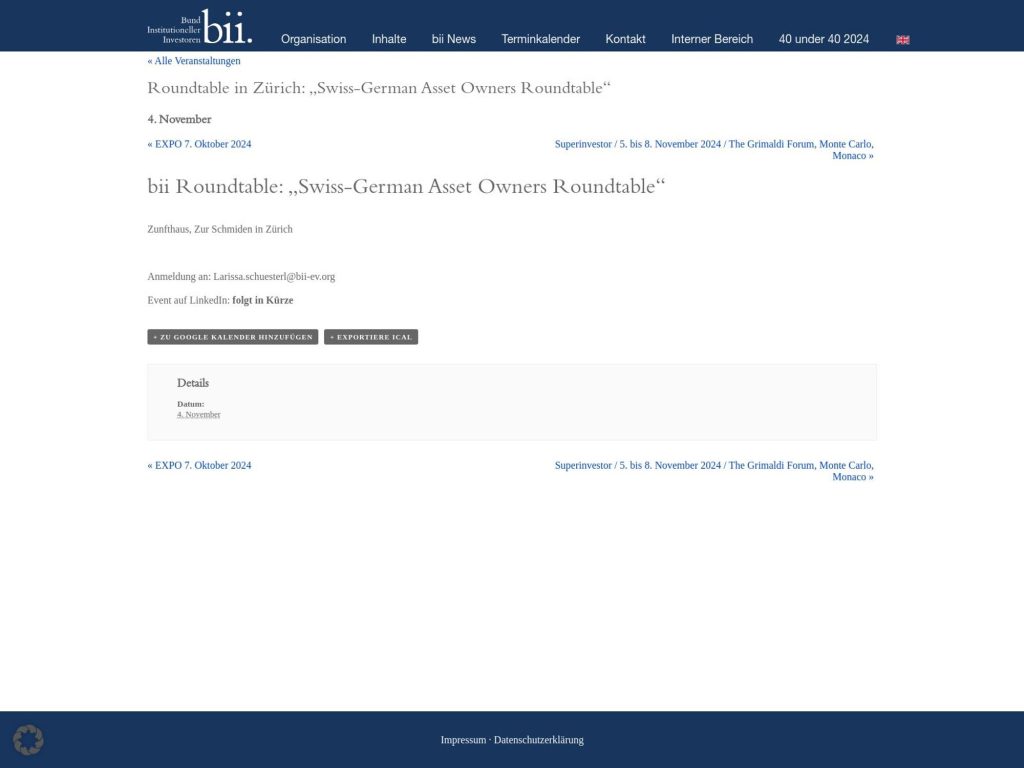 Swiss-German Asset Owners Roundtable image