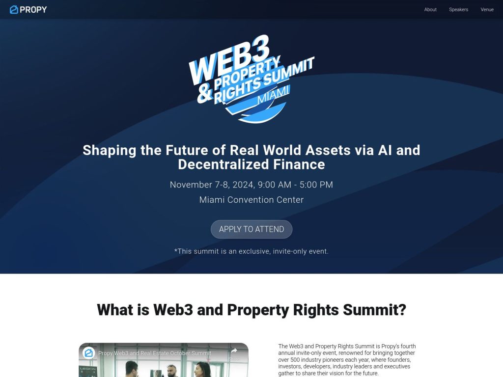 Web3 and Property Rights Summit - Event screenshot