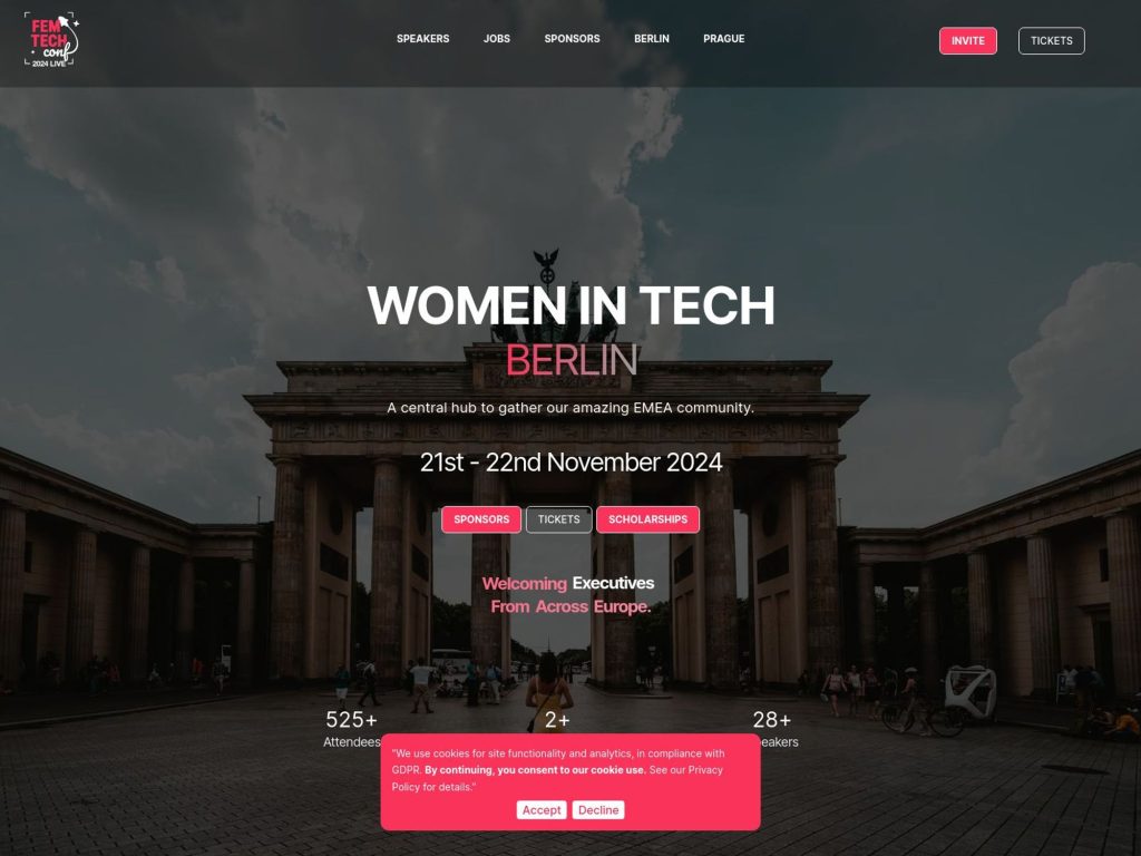 Women in Tech - FemTechConf - Event screenshot