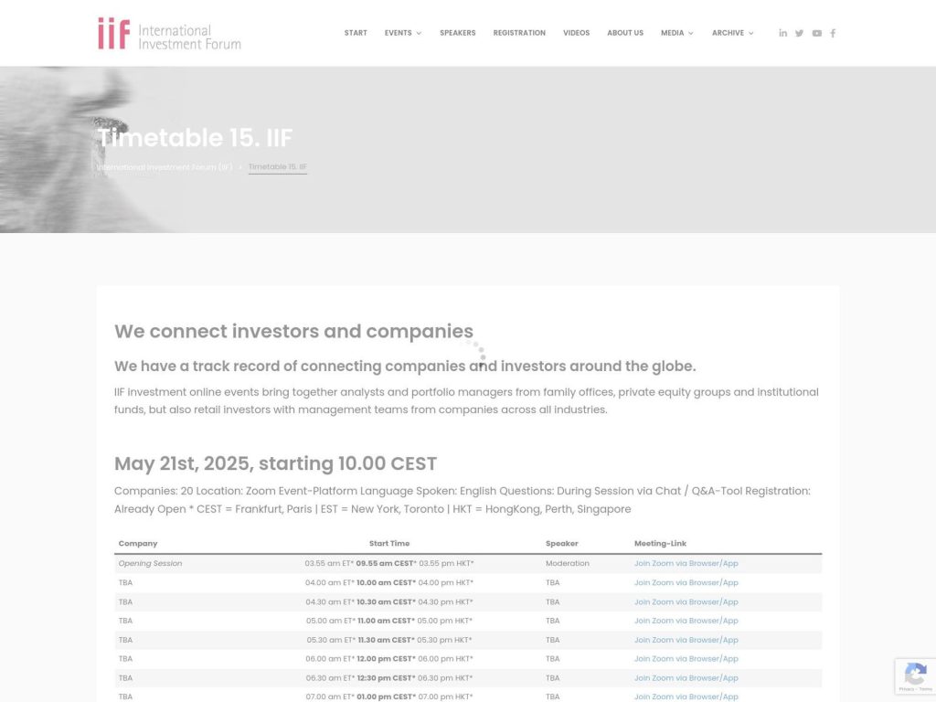15. IIF - International Investment Forum - Event screenshot