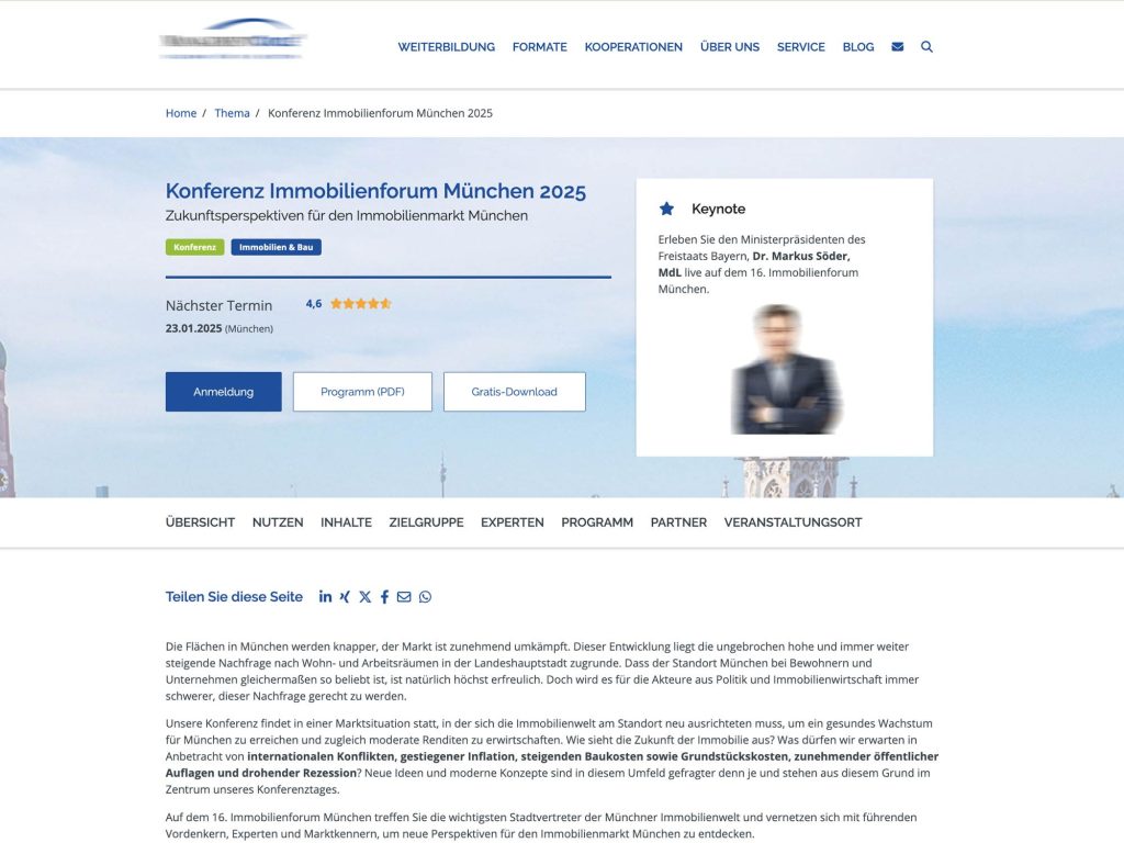 16. Immobilienforum München - Event screenshot