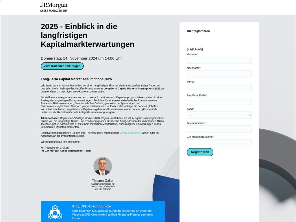2025 - Einblick in die langfristigen Kapitalmarkterwartungen image