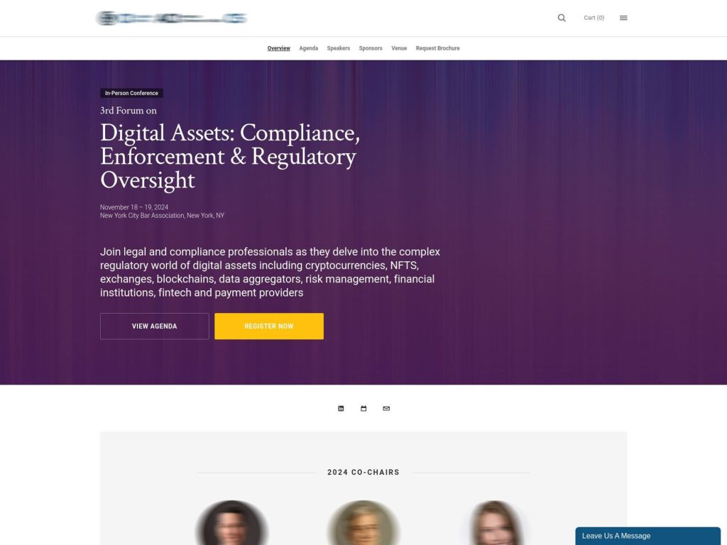3rd Forum on Digital Assets: Compliance, Enforcement & Regulatory Oversight - Event screenshot
