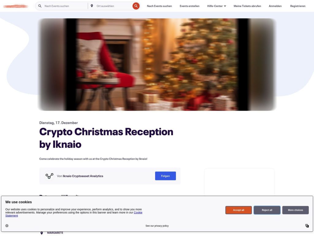 Crypto Christmas Reception by Iknaio - Event screenshot