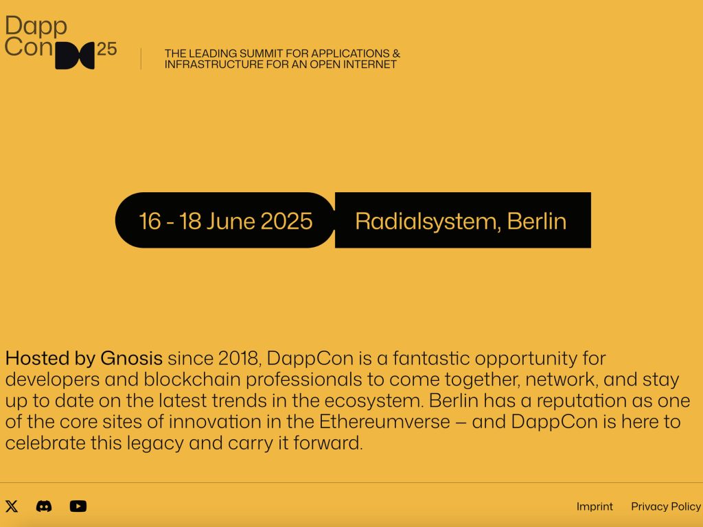 DappCon 25 - Gnosis Dappcon 2025 - Event screenshot