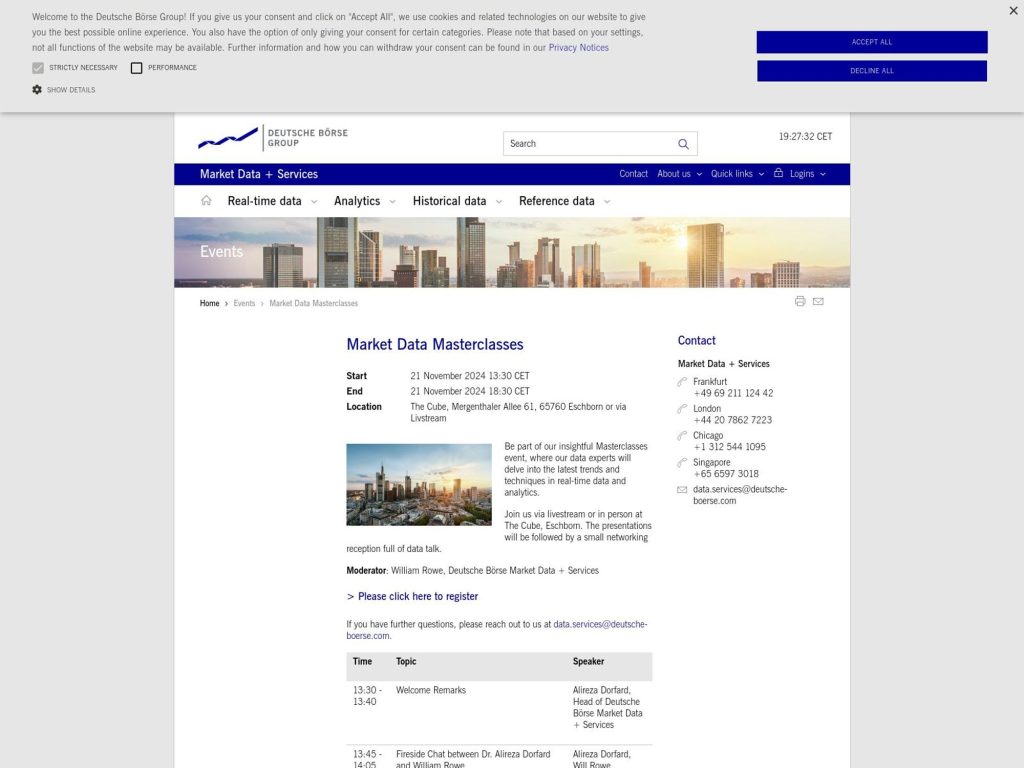 Deutsche Börse Market Data Masterclasses - Event screenshot