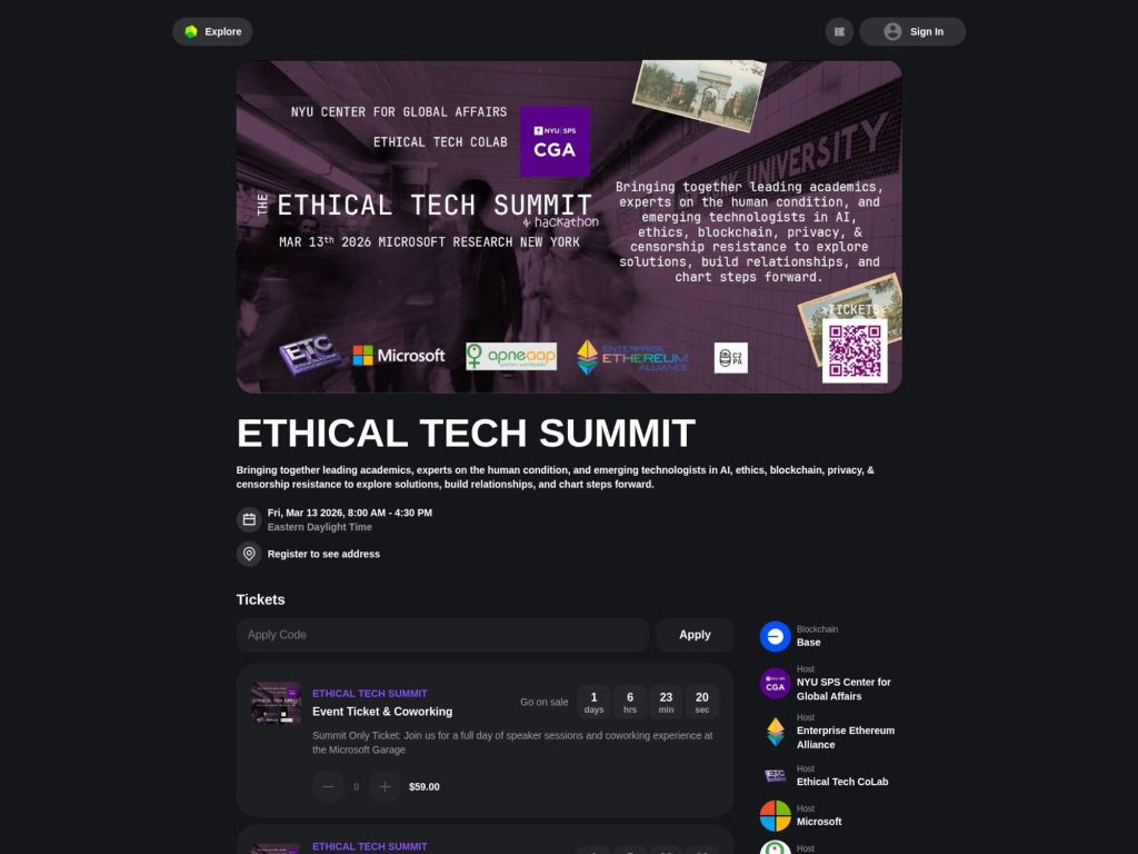 Ethical Tech Summit 2024 screenshot