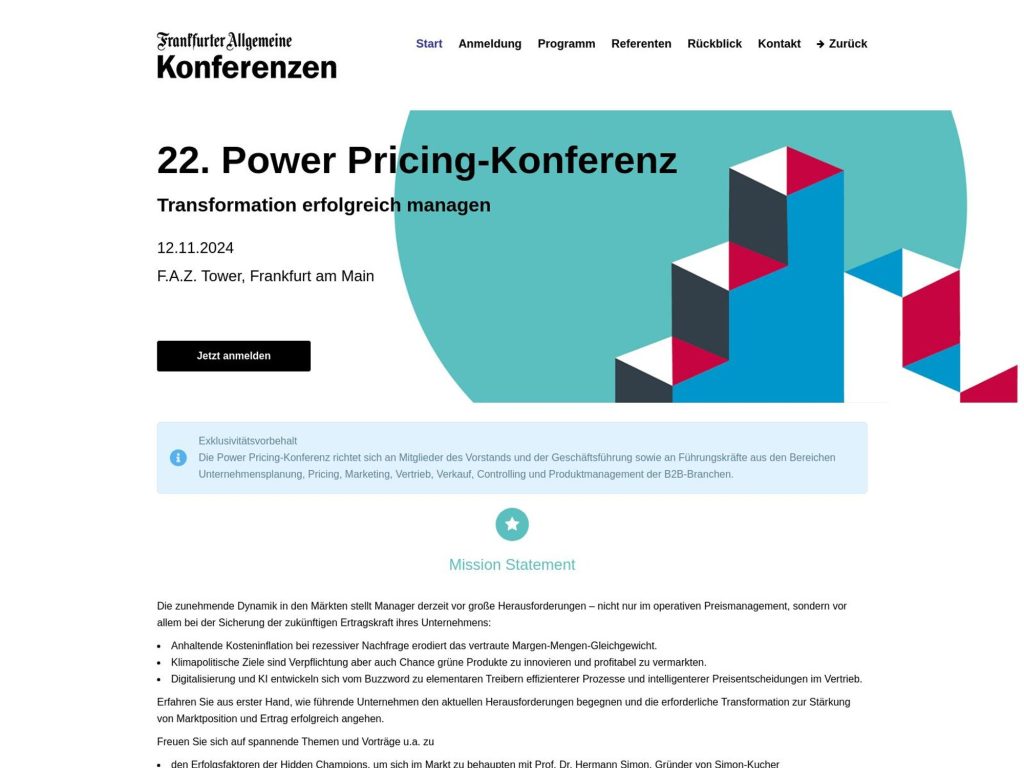 F.A.Z. 22. Power Pricing-Konferenz - Event screenshot