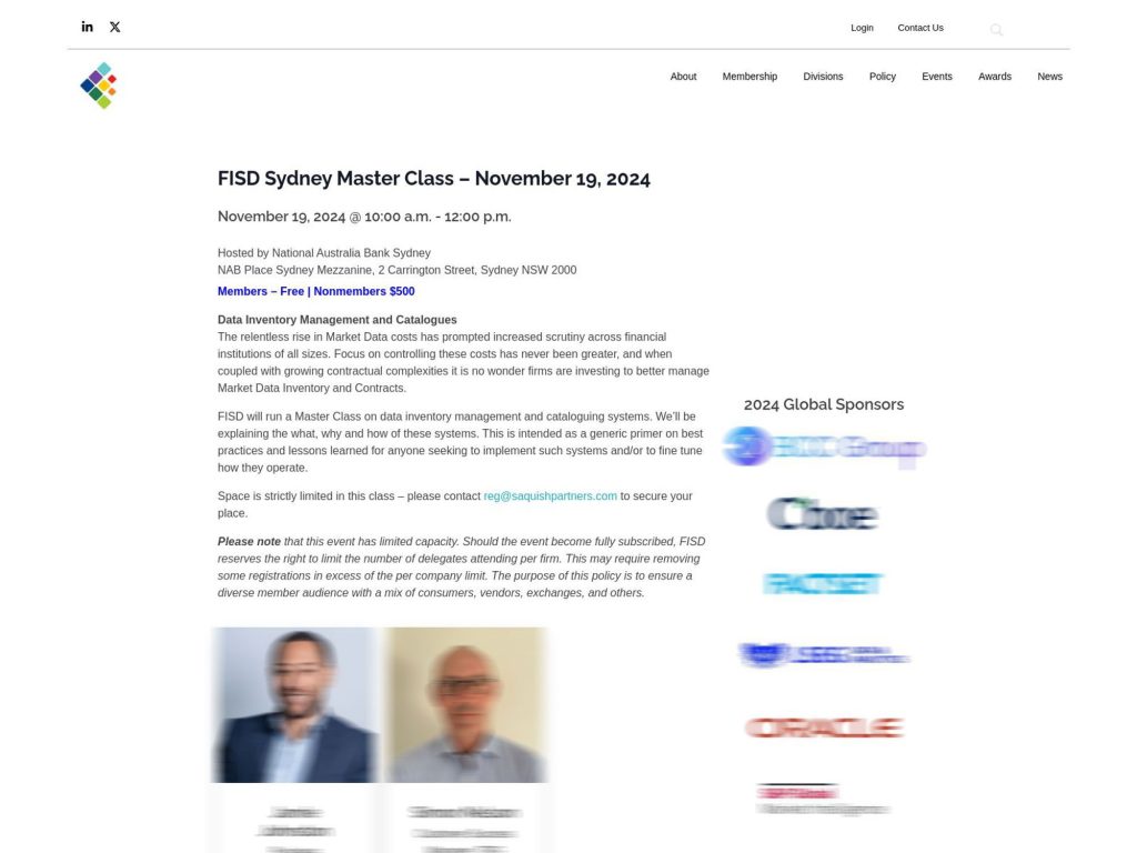 FISD Sydney Master Class image