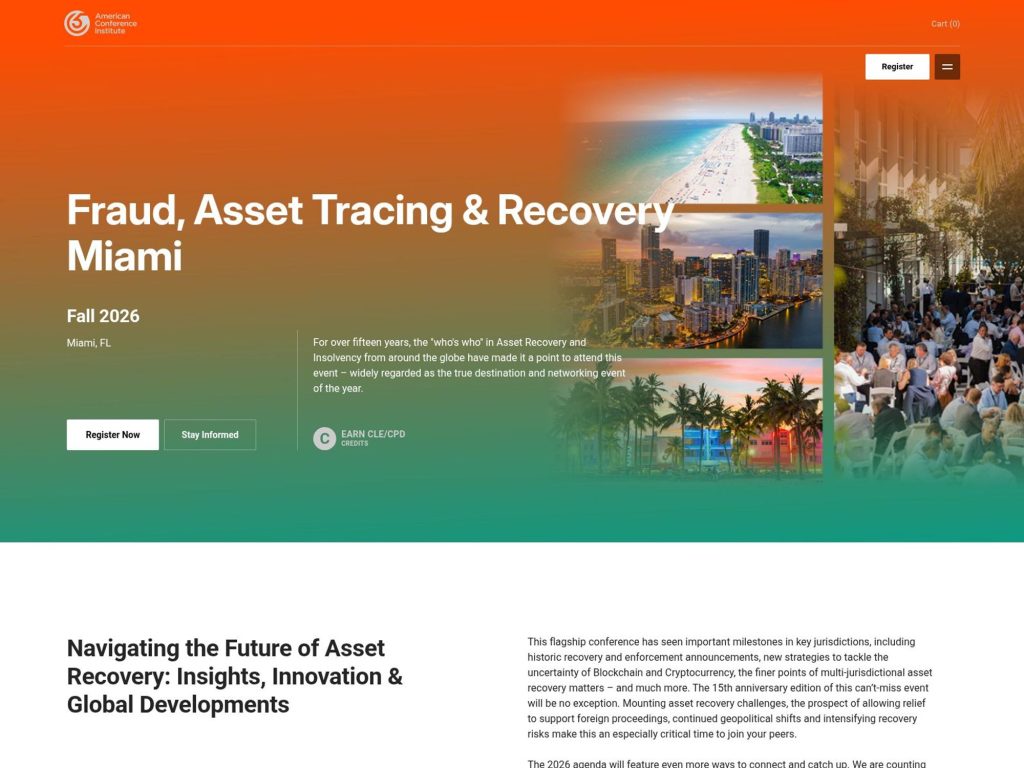 Fraud, Asset Tracing & Recovery Miami - 14th Edition screenshot