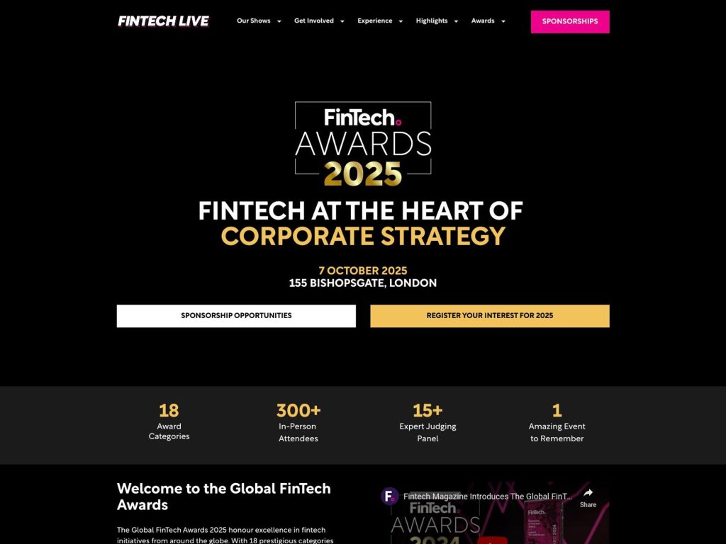 Global FinTech Awards 2025 image