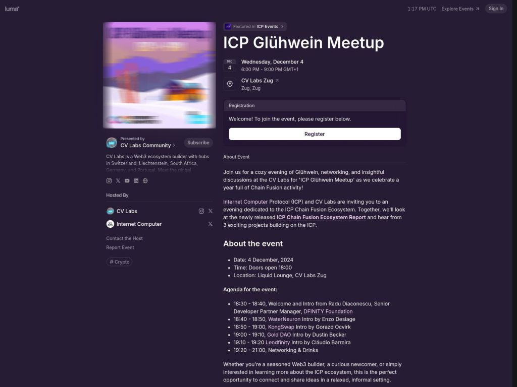 ICP Glühwein Meetup screenshot