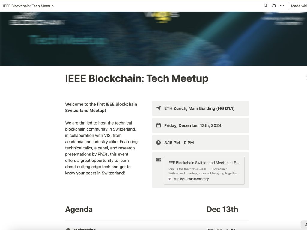 IEEE Blockchain Switzerland Meetup at ETH Zürich image
