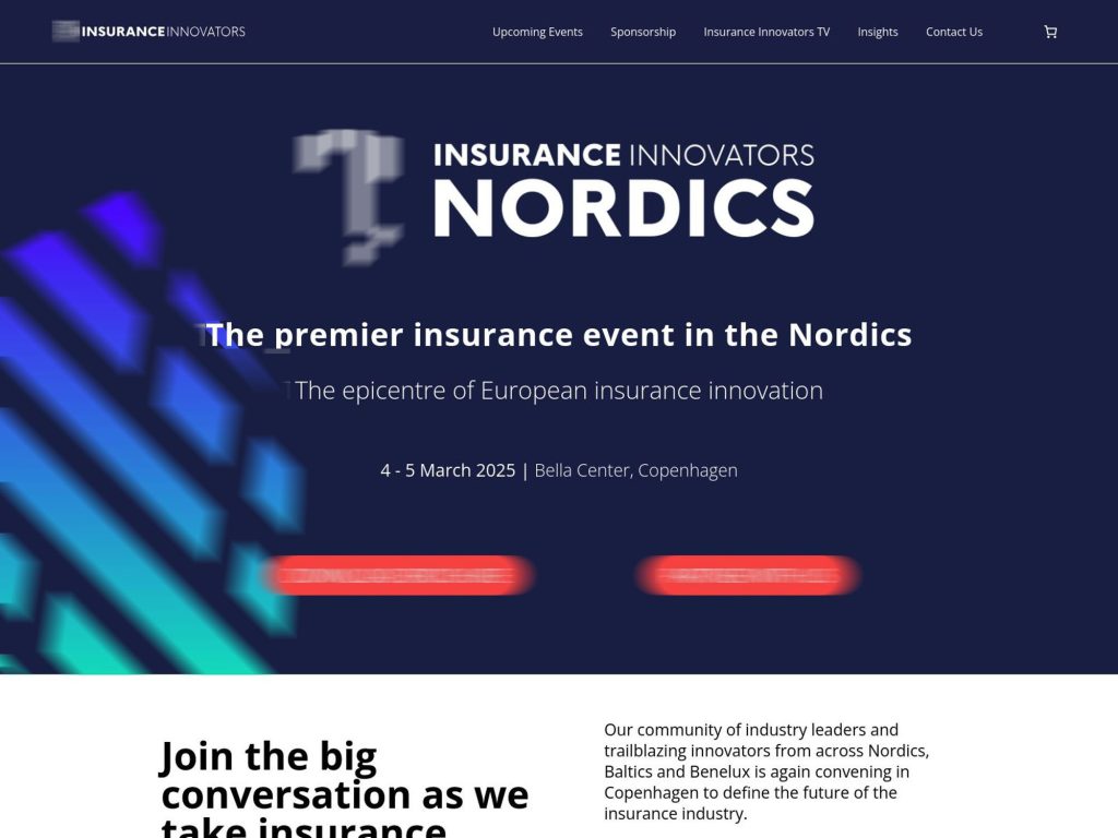 Insurance Innovators Nordics - Event screenshot