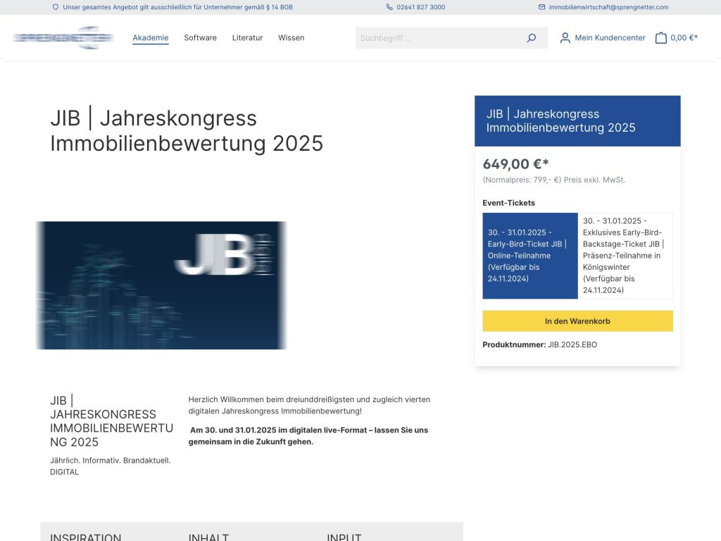 JIB - Jahreskongress Immobilienbewertung 2025 - Event screenshot