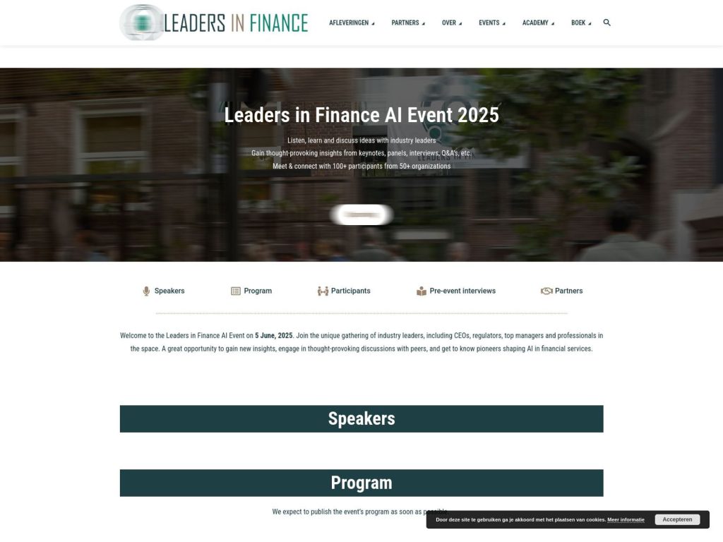 Leaders in Finance AI Event 2025 - Event screenshot