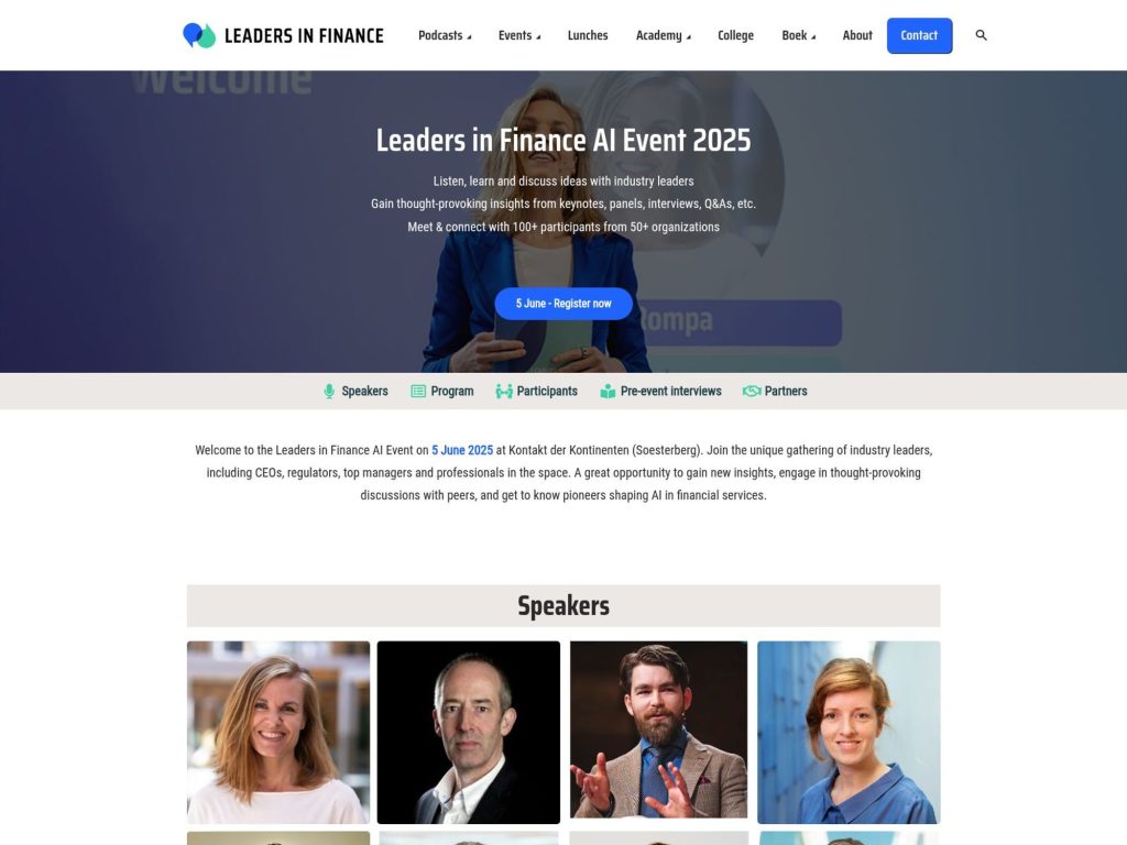 Leaders in Finance AI Event 2025 screenshot