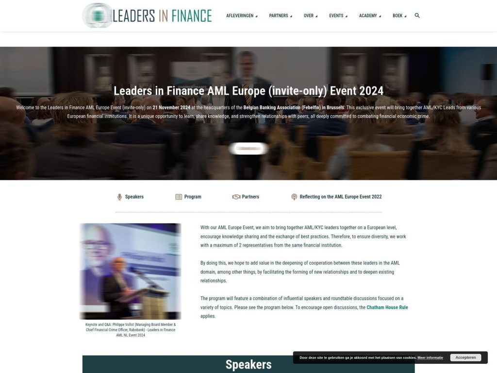 Leaders in Finance AML Europe - Event screenshot