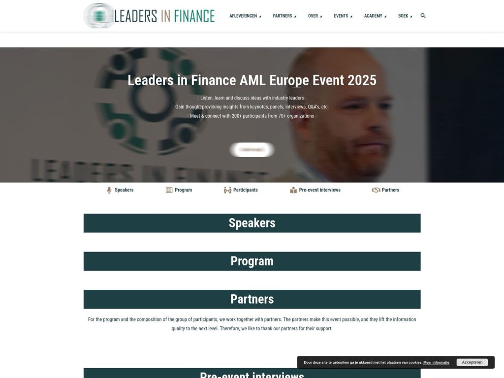 Leaders in Finance AML Europe Event 2025 - Event screenshot