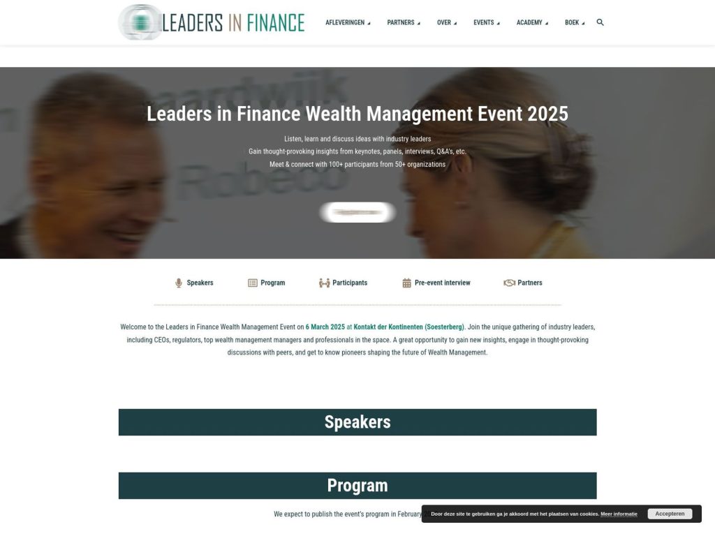 Leaders in Finance Wealth Management Event 2025 - Event screenshot