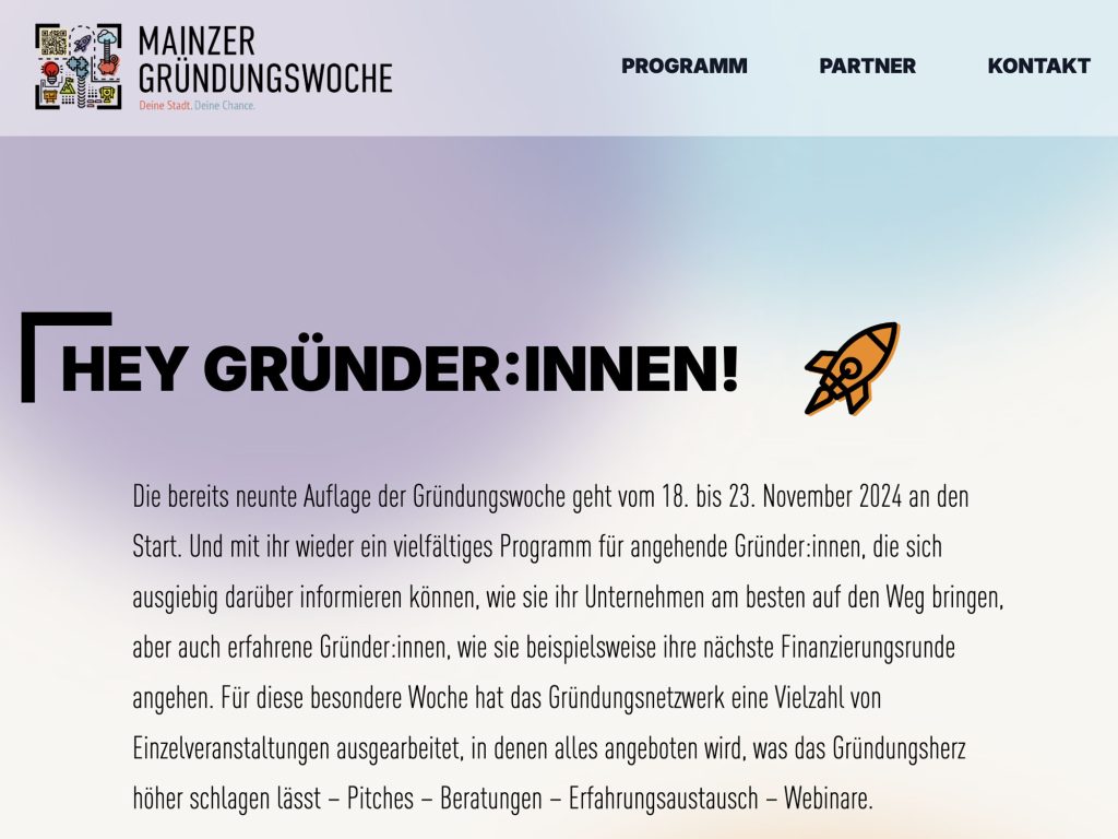 Mainzer Gründungswoche 2024 - Event screenshot