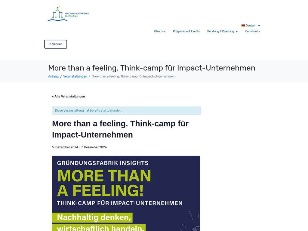More than a feeling. Think-camp für Impact-Unternehmen screenshot