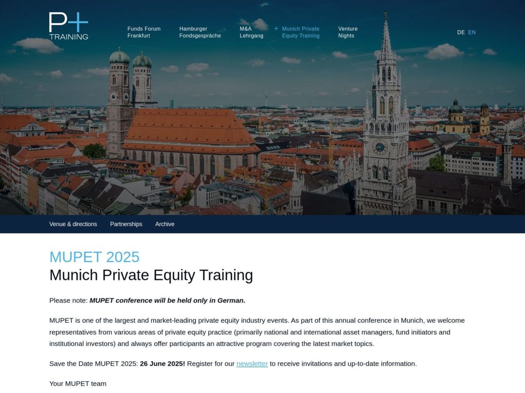 MUPET 2025 - Munich Private Equity Training - Event screenshot