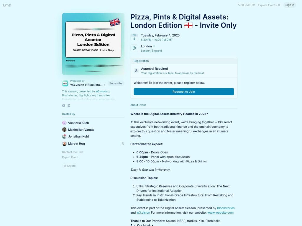 Pizza, Pints & Digital Assets: London Edition image
