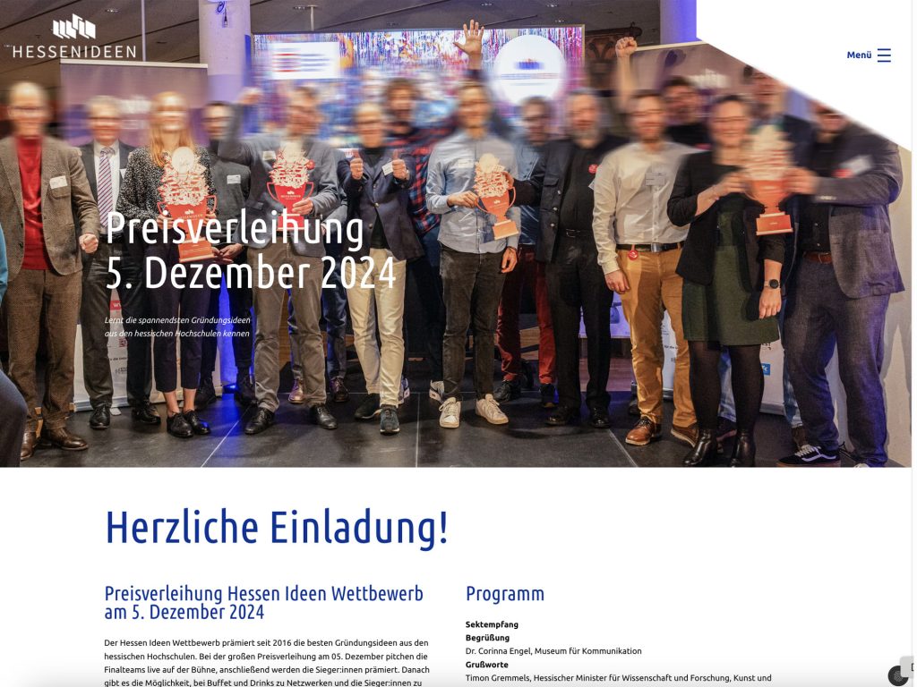 Preisverleihung Hessen Ideen Wettbewerb 2024 image