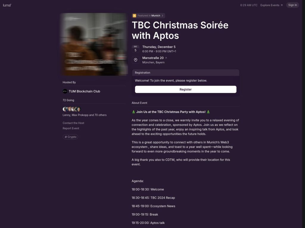 TUM Blockchain Club Christmas Soirée with Aptos Foundation - Event screenshot