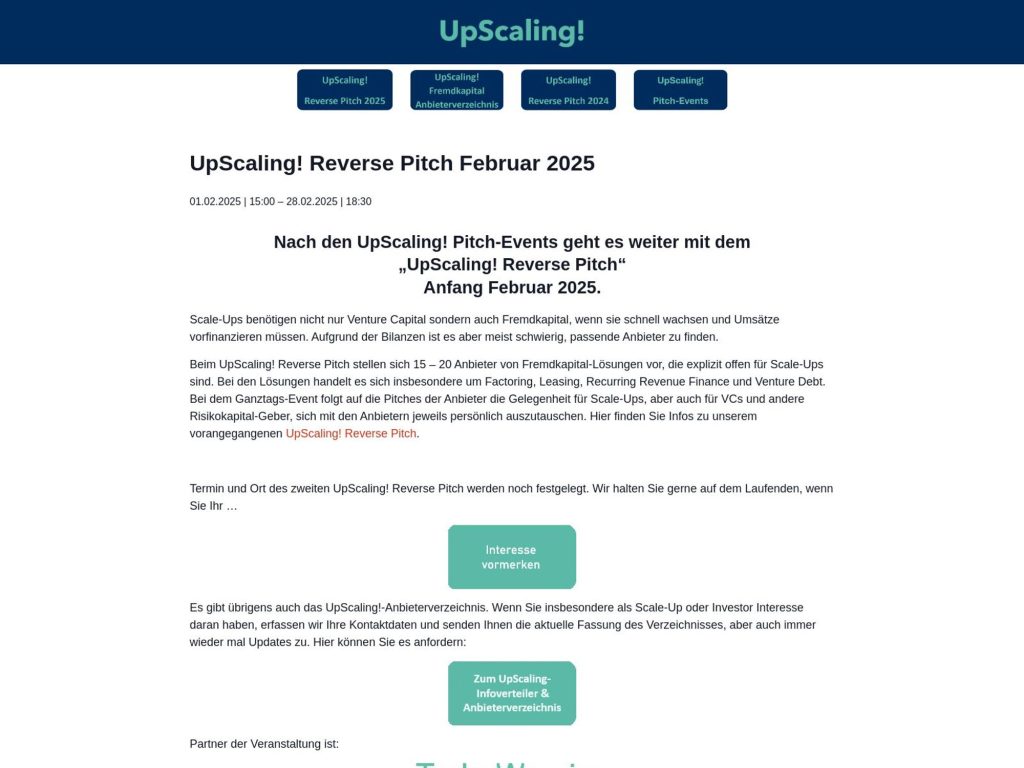 UpScaling! Reverse Pitch Februar 2025 image