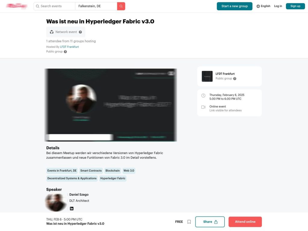 Was ist neu in Hyperledger Fabric v3.0 - Event screenshot
