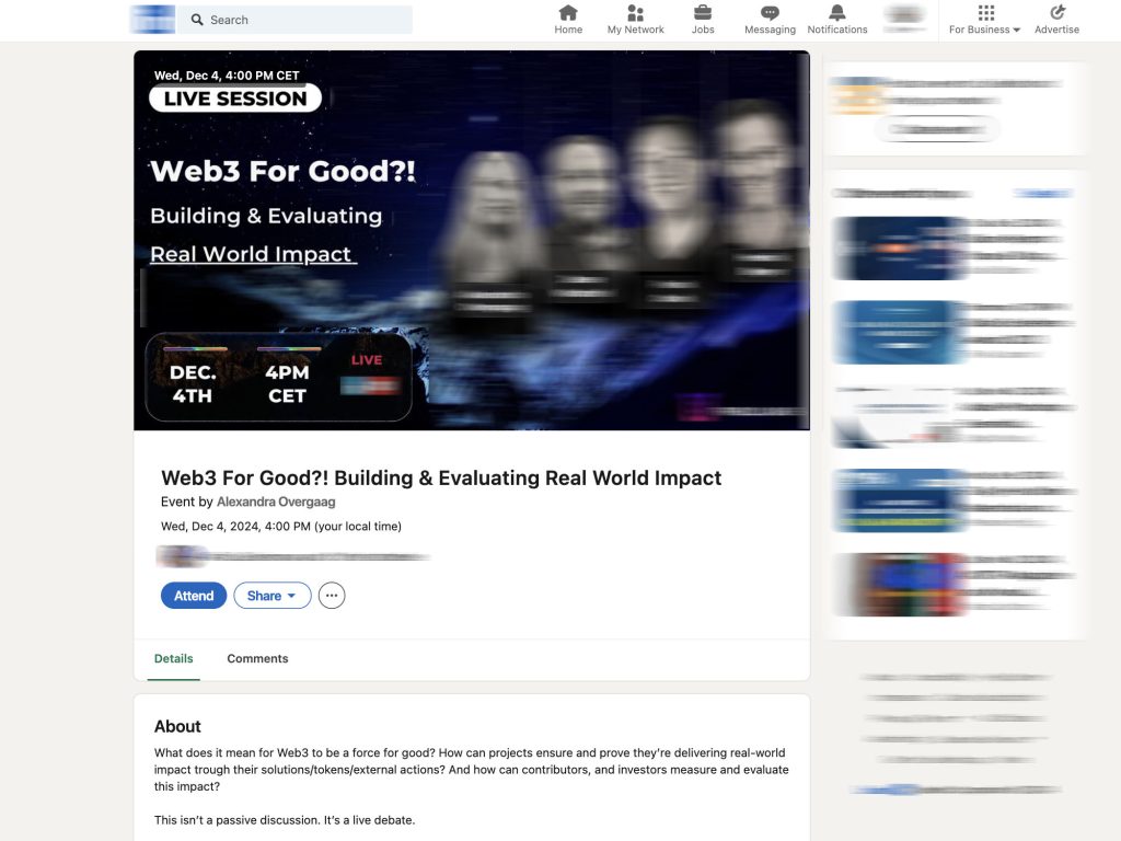 Web3 For Good?! Building & Evaluating Real World Impact - Event screenshot